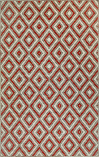 Trans Ocean Riviera Nested Diamond Red Area Rug Mirror by Liora Manne main image