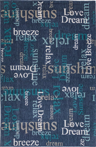 Trans Ocean Riviera Happy Words Navy Area Rug Mirror by Liora Manne main image