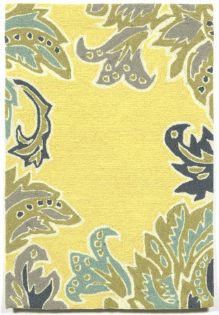 Trans Ocean Ravella Ornamental Leaf Bdr Yellow Area Rug Main