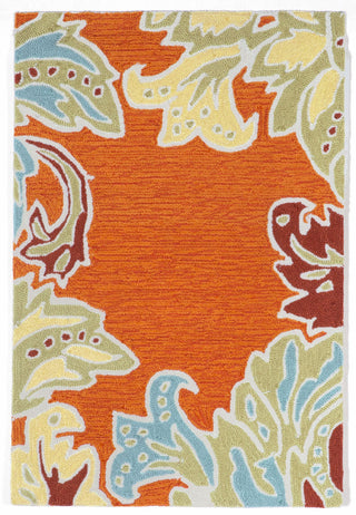 Trans Ocean Ravella Ornametal Leaf Bdr Orange Area Rug Main