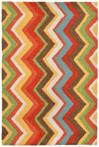 Trans Ocean Ravella Zigzag Orange Area Rug Main