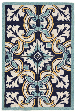 Trans Ocean Ravella Floral Tile Blue Area Rug Main