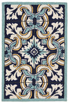 Trans Ocean Ravella Floral Tile Blue Area Rug 2' 0'' X 3' 0''