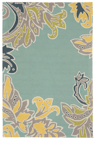 Trans Ocean Ravella Ornamental Leaf Bdr Blue Area Rug main image