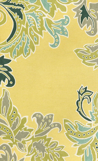 Trans Ocean Ravella Ornamental Leaf Bdr Yellow Area Rug main image