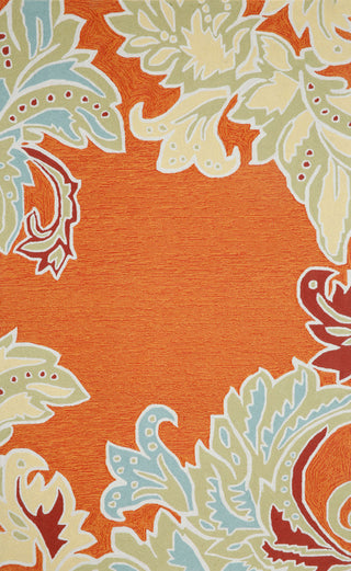 Trans Ocean Ravella Ornametal Leaf Bdr Orange Area Rug main image