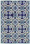 Trans Ocean Ravella Floral Tile Blue Area Rug main image