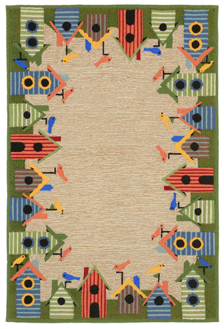 Trans Ocean Ravella Birdhouses Bdr Natural Area Rug 5' 0'' X 7' 6''