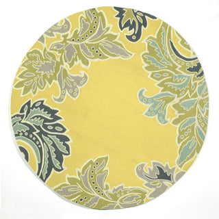 Trans Ocean Ravella Ornamental Leaf Bdr Yellow Area Rug Main