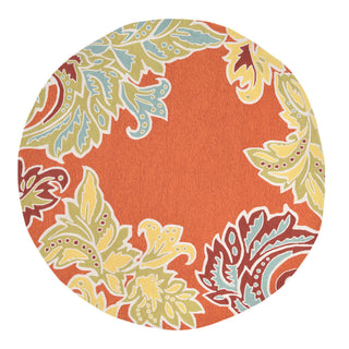 Trans Ocean Ravella Ornametal Leaf Bdr Orange Area Rug Main