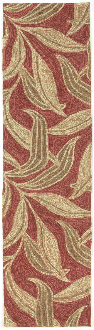 Trans Ocean Ravella Leaf Red Area Rug 2'0'' X 8'0'' Runner