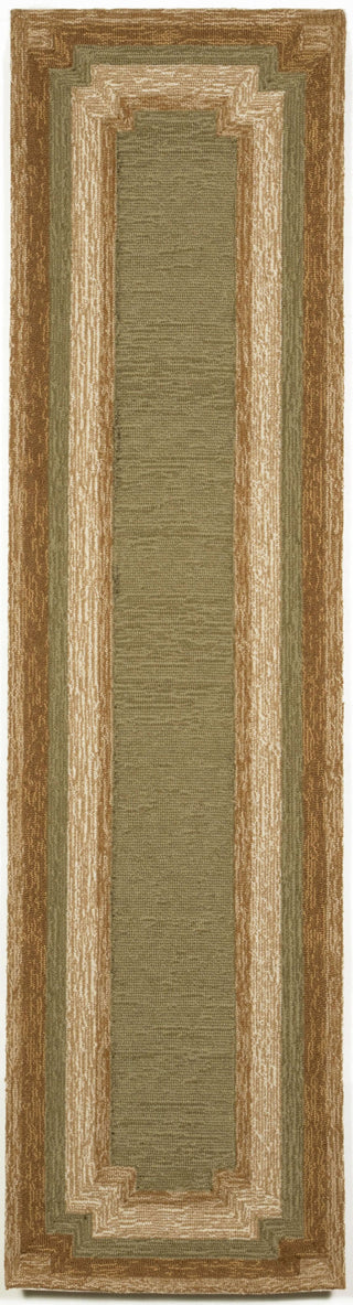 Trans Ocean Ravella Border Green Area Rug Main