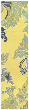 Trans Ocean Ravella Ornamental Leaf Bdr Yellow Area Rug 2'0'' X 8'0'' Runner