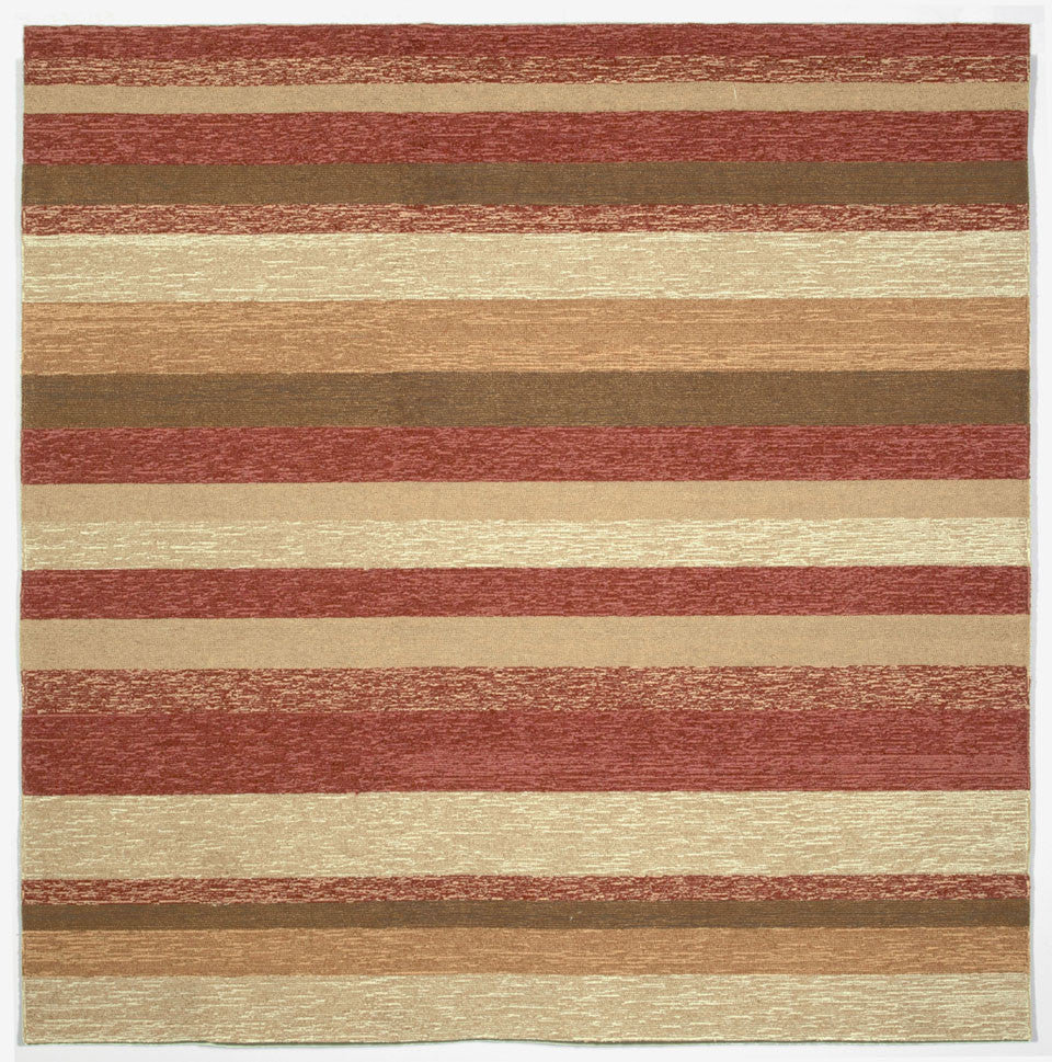 Trans Ocean Ravella Stripe Red Area Rug 8' 0'' Square
