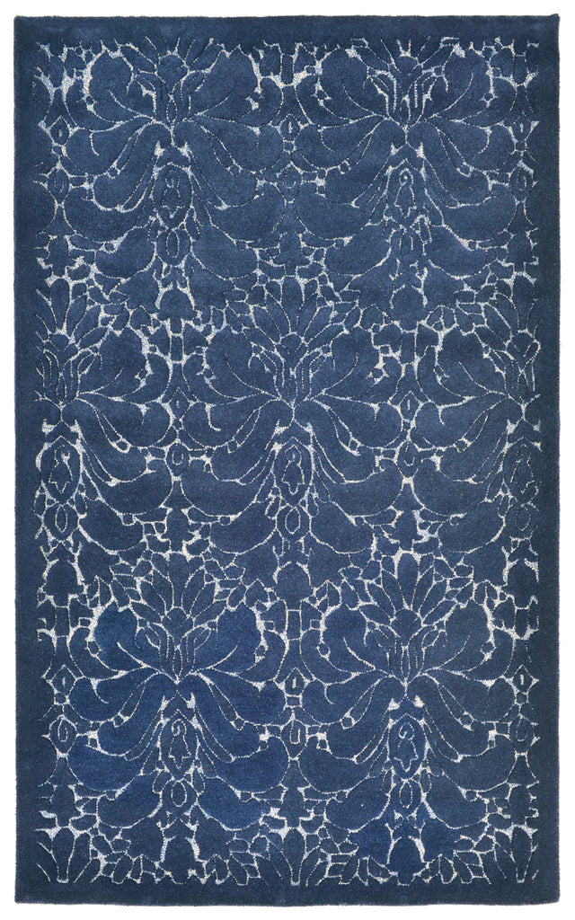 Trans Ocean Seville Modern Damask Blue Area Rug main image