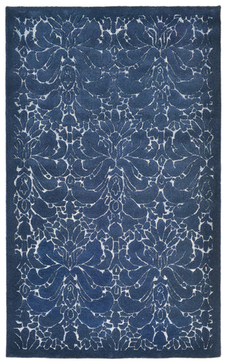 Trans Ocean Seville Modern Damask Blue Area Rug main image