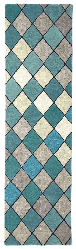 Trans Ocean Seville Diamond Blue Area Rug Main