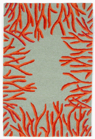 Trans Ocean Spello Coral Bdr Blue Area Rug Main