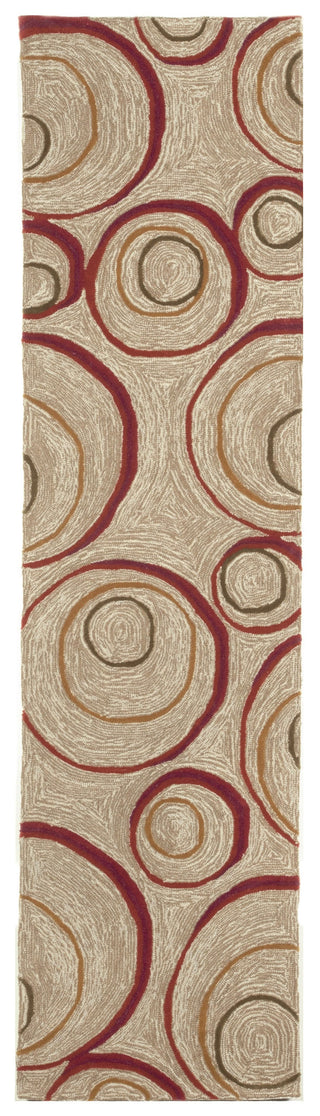 Trans Ocean Spello Hoops Red Area Rug 2'0'' X 8'0'' Runner