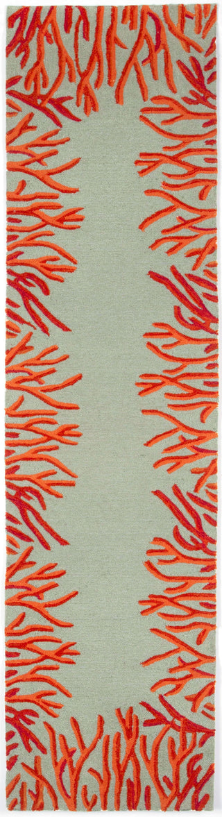 Trans Ocean Spello Coral Bdr Blue Area Rug 2'0'' X 8'0'' Runner
