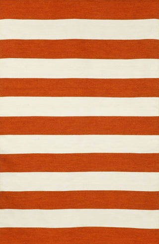 Trans Ocean Sorrento Rugby Stripe Rust Area Rug 5' 0'' X 7' 6''