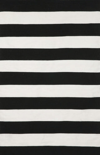 Trans Ocean Sorrento Rugby Stripe Black Area Rug main image