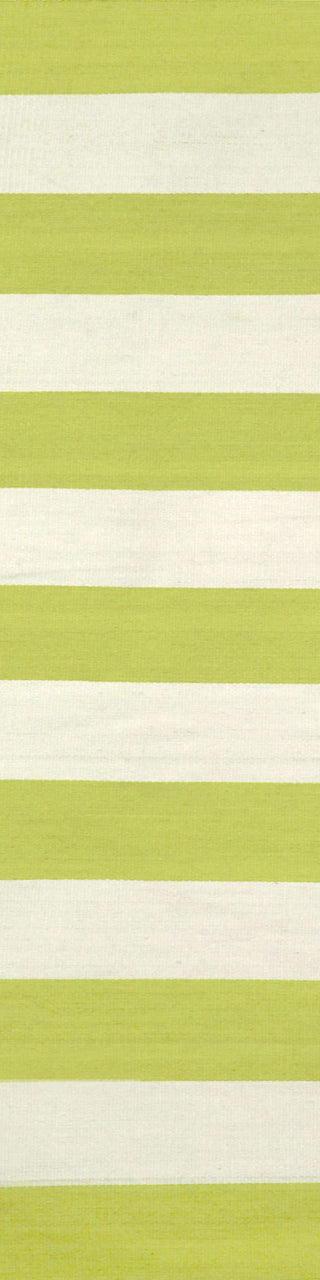 Trans Ocean Sorrento Rugby Stripe Green Area Rug 2'0'' X 8'0'' Runner