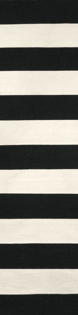 Trans Ocean Sorrento Rugby Stripe Black Area Rug Main