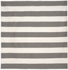 Trans Ocean Sorrento Rugby Stripe Grey Area Rug 8' 0'' Square