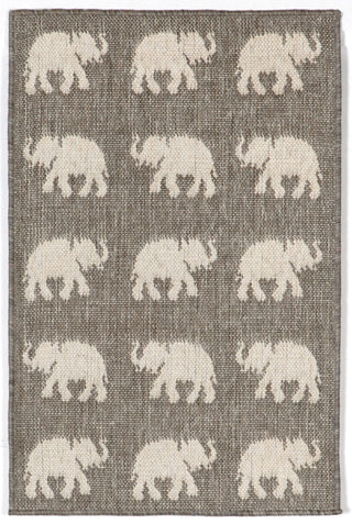 Trans Ocean Terrace Elephants Silver Area Rug Main