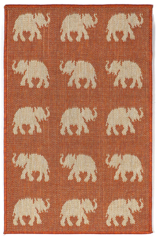 Trans Ocean Terrace Elephants Rust Area Rug Main