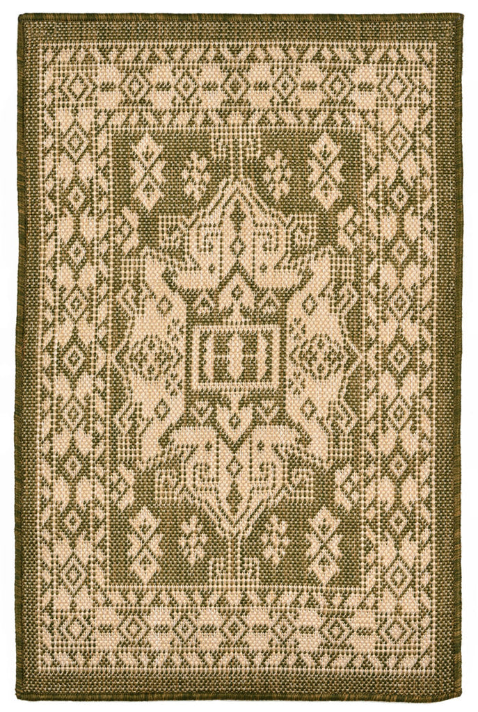 Trans Ocean Terrace Kilim Green Area Rug by Liora Manne