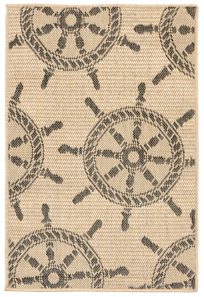 Trans Ocean Terrace Shipwheel Natural Area Rug by Liora Manne