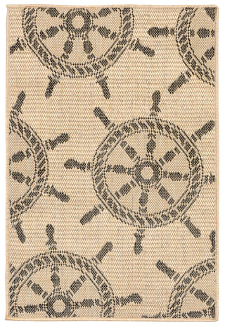 Trans Ocean Terrace Shipwheel Natural Area Rug by Liora Manne