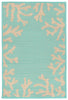 Trans Ocean Terrace Coral Bdr Blue Area Rug 1' 11'' X 2' 11''