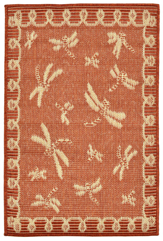 Trans Ocean Terrace Dragonfly Rust Area Rug Main