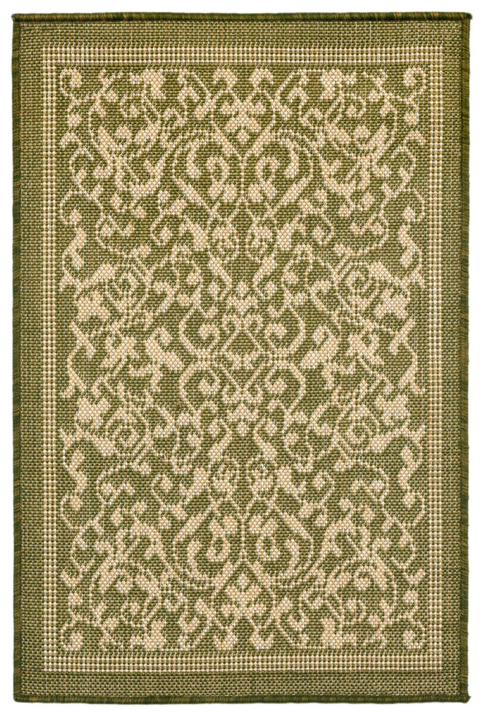Trans Ocean Terrace Scroll Vine Green Area Rug by Liora Manne