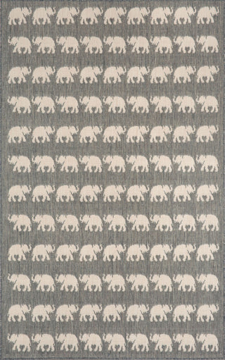 Trans Ocean Terrace Elephants Silver Area Rug main image