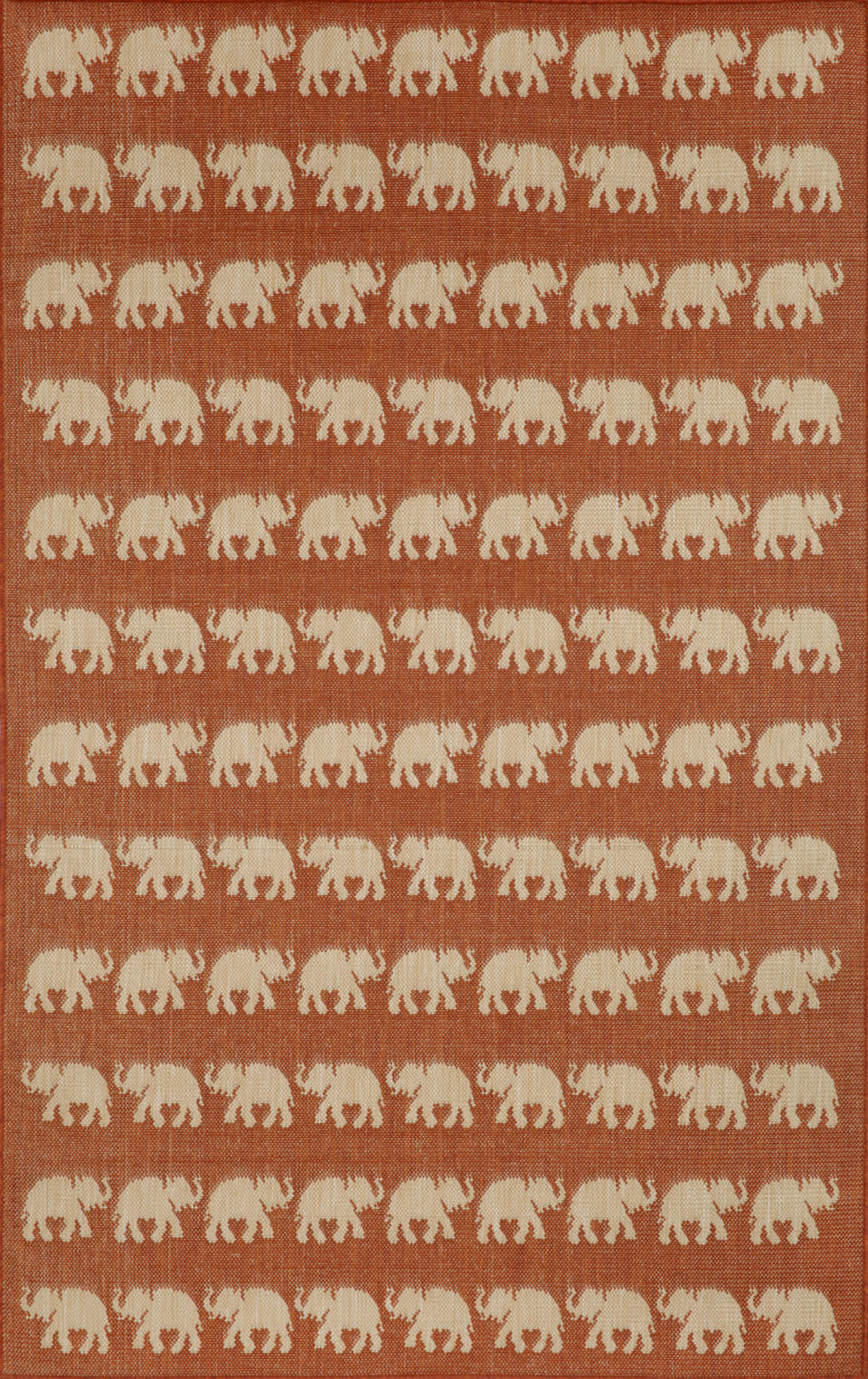 Trans Ocean Terrace Elephants Rust Area Rug main image