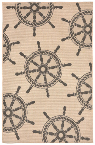 Trans Ocean Terrace Shipwheel Natural Area Rug 4' 10'' X 7' 6''