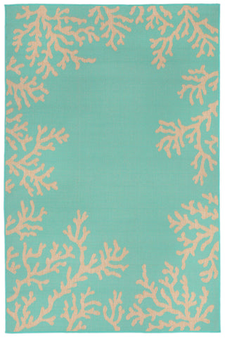 Trans Ocean Terrace Coral Bdr Blue Area Rug main image