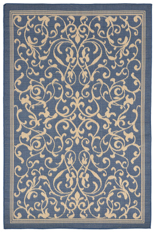 Trans Ocean Terrace Scroll Vine Blue Area Rug main image