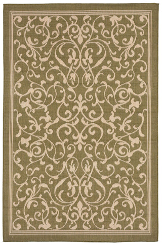 Trans Ocean Terrace Scroll Vine Green Area Rug main image