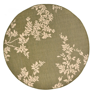 Trans Ocean Terrace Vine Green Area Rug 7' 10'' Round