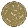 Trans Ocean Terrace Dragonfly Green Area Rug by Liora Manne 7' 10'' Round