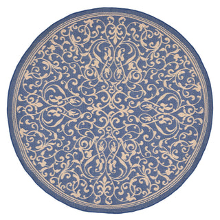 Trans Ocean Terrace Scroll Vine Blue Area Rug Main