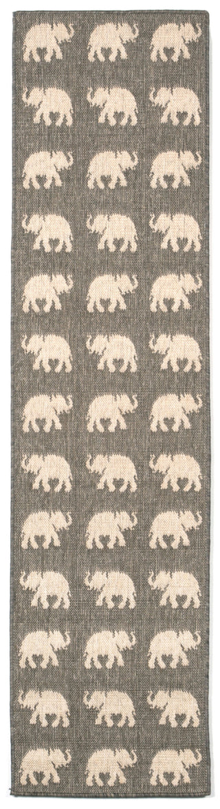 Trans Ocean Terrace Elephants Silver Area Rug Main