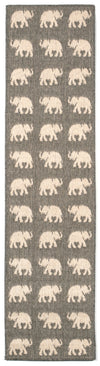 Trans Ocean Terrace Elephants Silver Area Rug 1'11'' X 7'6'' Runner