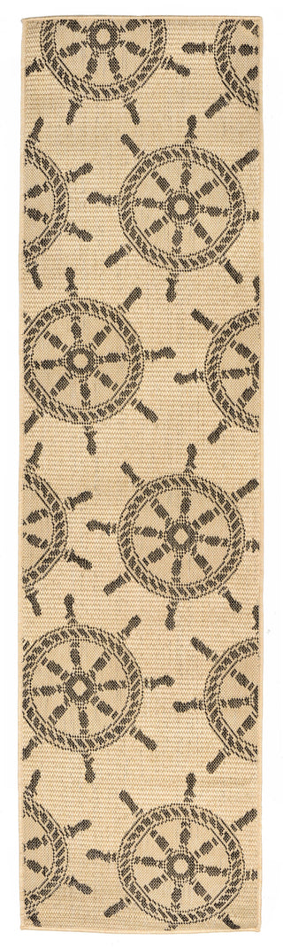 Trans Ocean Terrace Shipwheel Natural Area Rug by Liora Manne