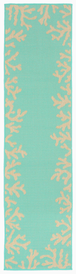 Trans Ocean Terrace Coral Bdr Blue Area Rug Main